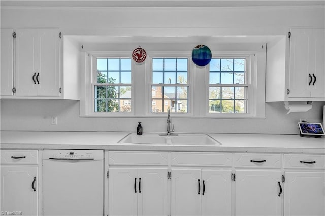 1109 Wildwood Rd NE, Lenoir, NC 28645 - kitchen with dishwasher, a sink, white cabinetry, and plenty of natural light