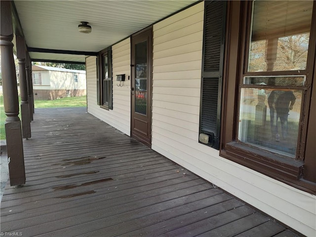 deck with covered porch