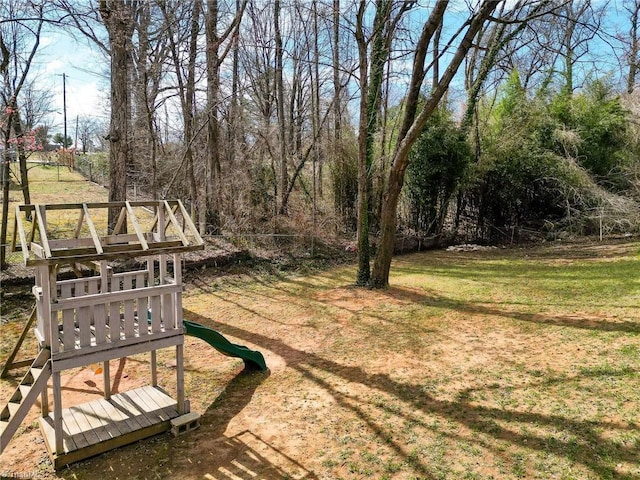 view of yard featuring a playground