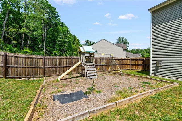 371 Royce Dr, Winston-Salem, NC 27107 - view of jungle gym with a fenced backyard and a lawn