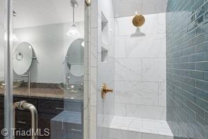 2108 Glenside Dr, Greensboro, NC 27405 - full bath with tiled shower