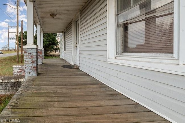 deck featuring covered porch