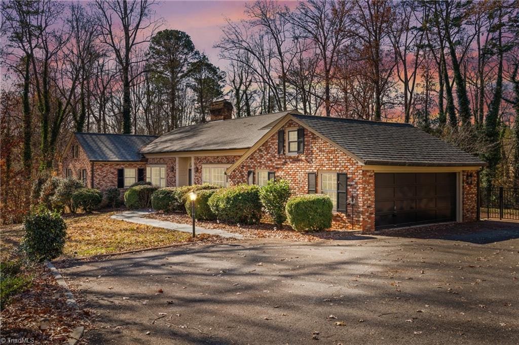 view of front of home with a garage