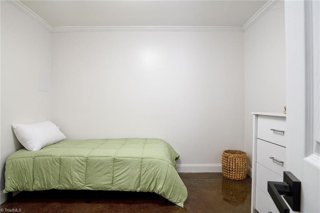 bedroom featuring crown molding