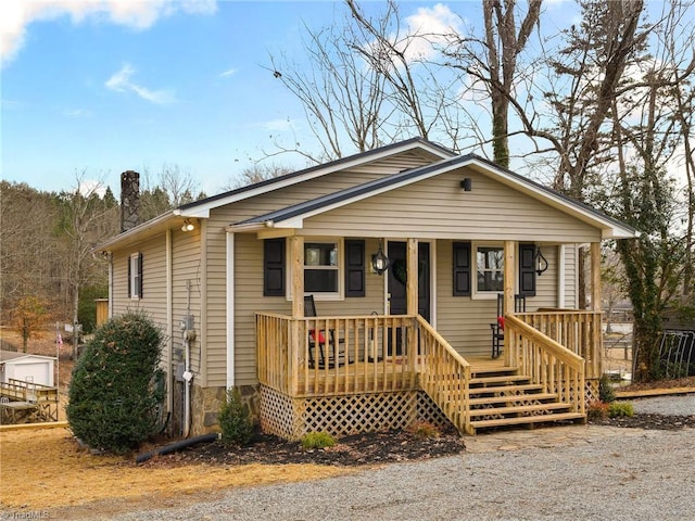 view of front of house featuring covered porch