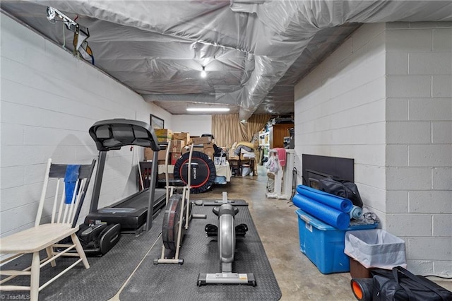 1805 Guilford College Rd, Jamestown, NC 27282 - exercise area featuring concrete block wall
