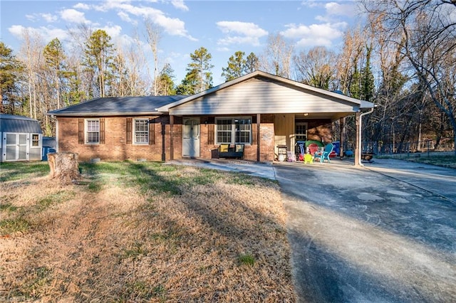 ranch-style house with a carport