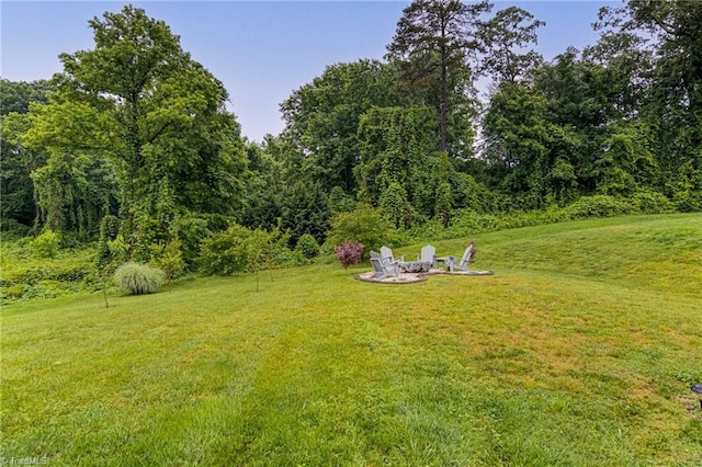 4116 Branch Point Ct, Pfafftown, NC 27040 - view of green lawn with an outdoor fire pit
