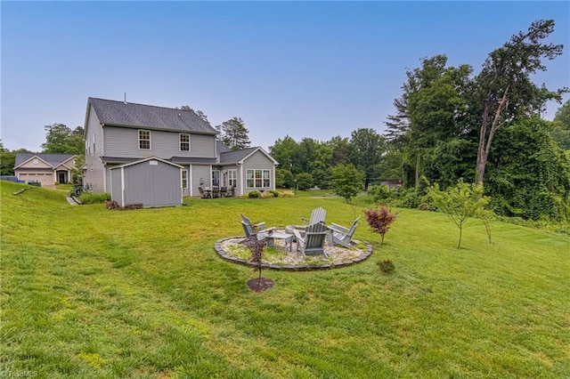 4116 Branch Point Ct, Pfafftown, NC 27040 - view of grassy yard featuring a fire pit