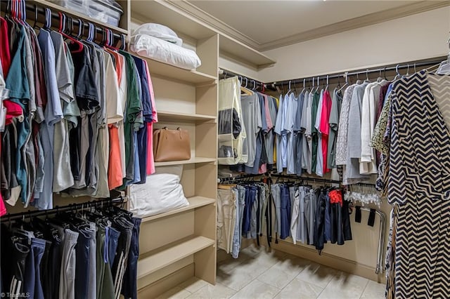 walk in closet featuring tile patterned floors