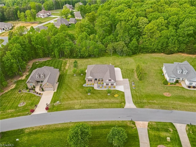 birds eye view of property with a residential view