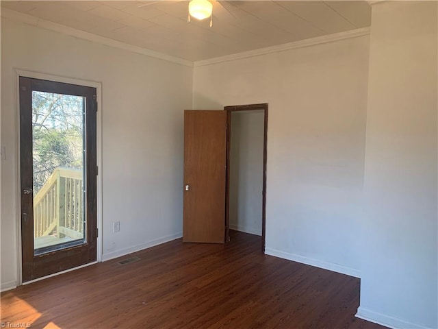 744 Caleb St, Eden, NC 27288 - spare room featuring ornamental molding, wood finished floors, and baseboards