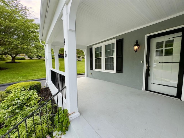 216 Rawley Ave, Mount Airy, NC 27030 - view of patio featuring a porch