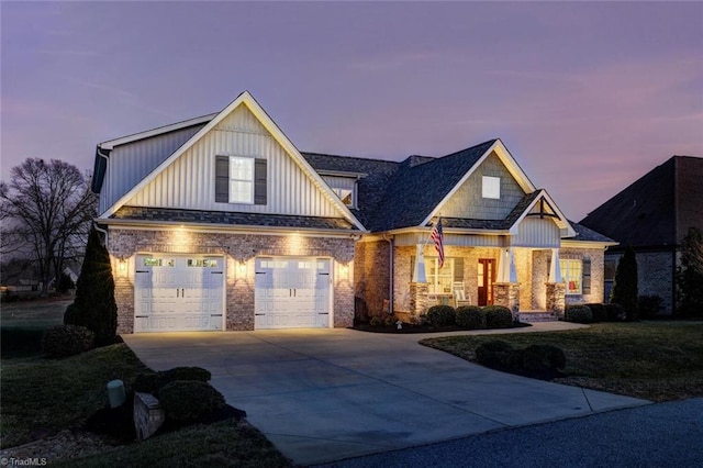 craftsman-style home with a garage