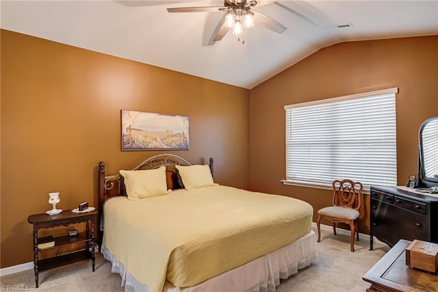 416 Bryson Blvd, Lexington, NC 27295 - bedroom featuring lofted ceiling, light colored carpet, and ceiling fan