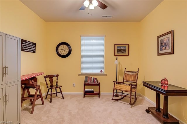 416 Bryson Blvd, Lexington, NC 27295 - living area with light carpet and ceiling fan