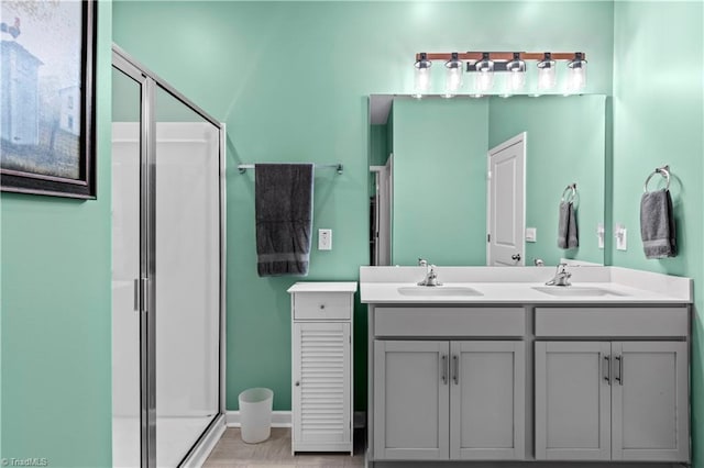 416 Bryson Blvd, Lexington, NC 27295 - full bathroom featuring a shower stall and double vanity