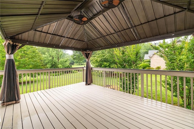 2305 Hunters Ridge Dr, Pleasant Garden, NC 27313 - wooden deck featuring a lawn and a gazebo