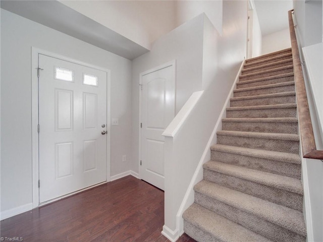 entryway featuring dark hardwood / wood-style floors