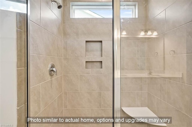 full bathroom with a stall shower