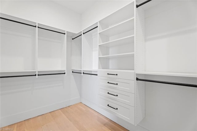 walk in closet featuring light wood-type flooring