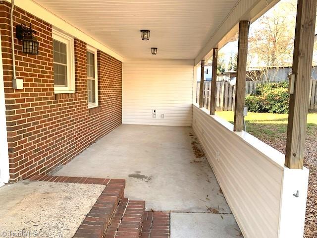 view of patio featuring covered porch