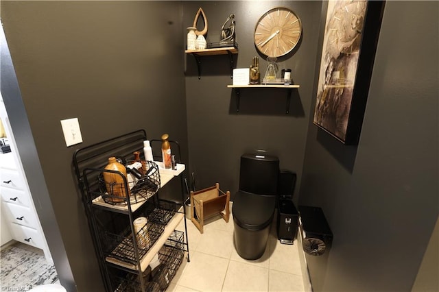 bathroom with tile patterned flooring