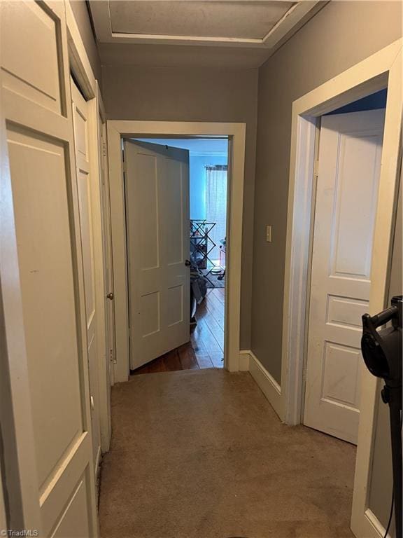 corridor featuring hardwood / wood-style flooring