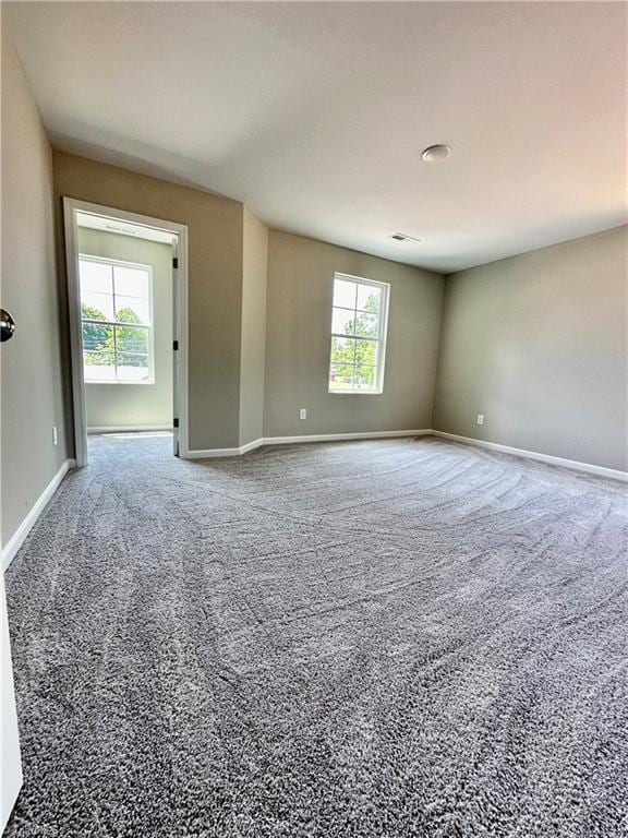 empty room featuring a healthy amount of sunlight and carpet