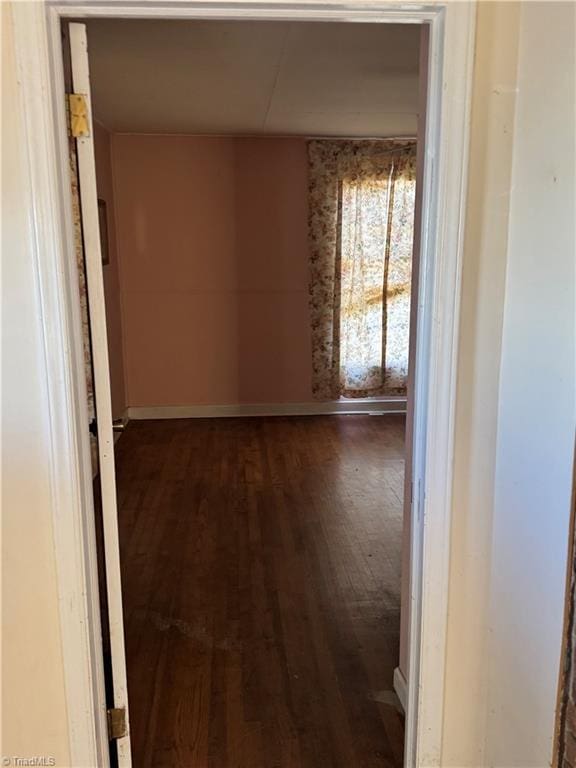 hall featuring dark hardwood / wood-style floors