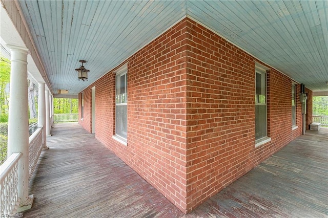 deck with a porch