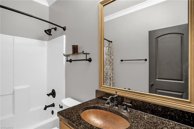 7821 Charles Place Dr, Kernersville, NC 27284 - full bathroom featuring vanity and shower / bath combination with curtain