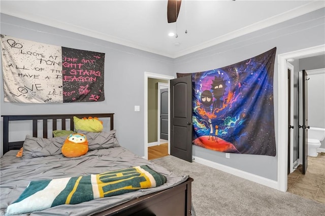 7821 Charles Place Dr, Kernersville, NC 27284 - bedroom with carpet floors and ceiling fan