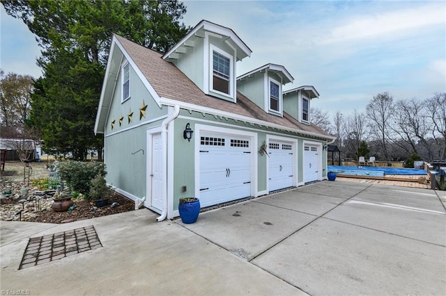 view of garage