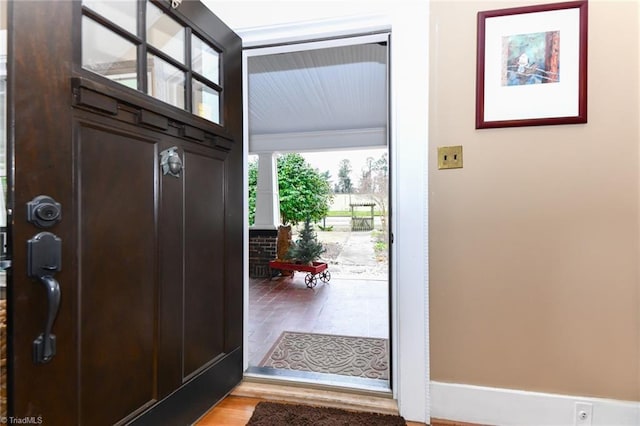 entrance foyer featuring light hardwood / wood-style flooring