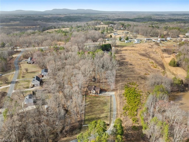 bird's eye view featuring a mountain view