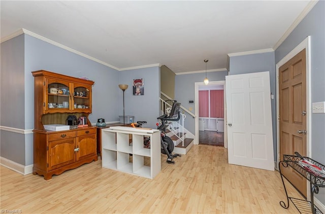 1414 Henri St, Mount Airy, NC 27030 - office space featuring wood finished floors, ornamental molding, and baseboards