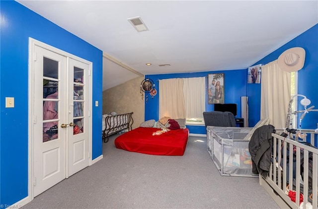 1414 Henri St, Mount Airy, NC 27030 - carpeted bedroom featuring french doors