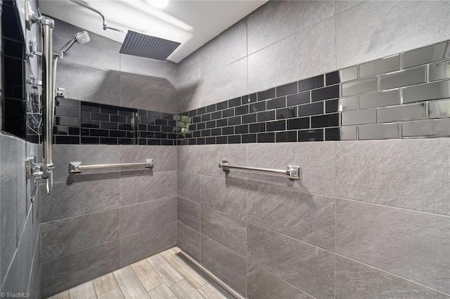 3231 Arlington Dr, Winston-Salem, NC 27103 - full bathroom with a tile shower and wood finished floors