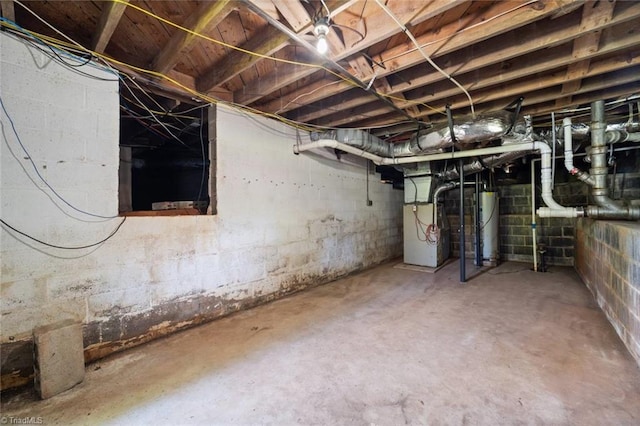 3231 Arlington Dr, Winston-Salem, NC 27103 - unfinished basement with gas water heater and heating unit