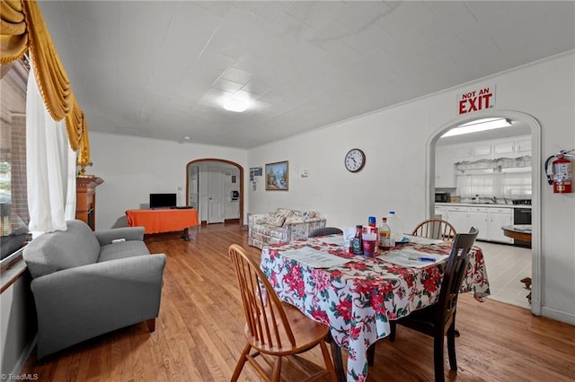 dining room featuring light wood-type flooring