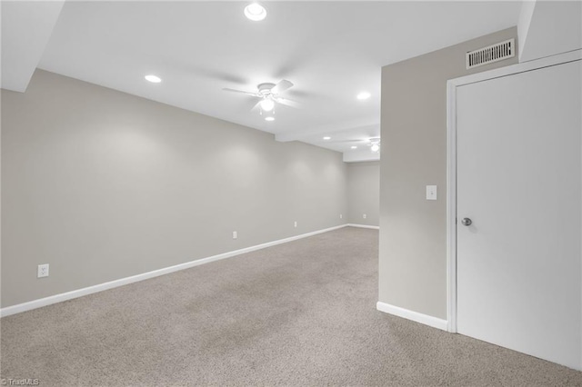 6107 Hanes Way, Clemmons, NC 27012 - finished basement with recessed lighting, carpet, and a ceiling fan