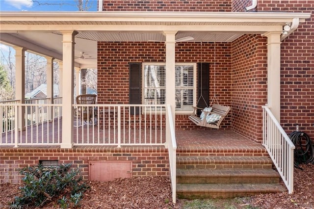 exterior space featuring brick siding
