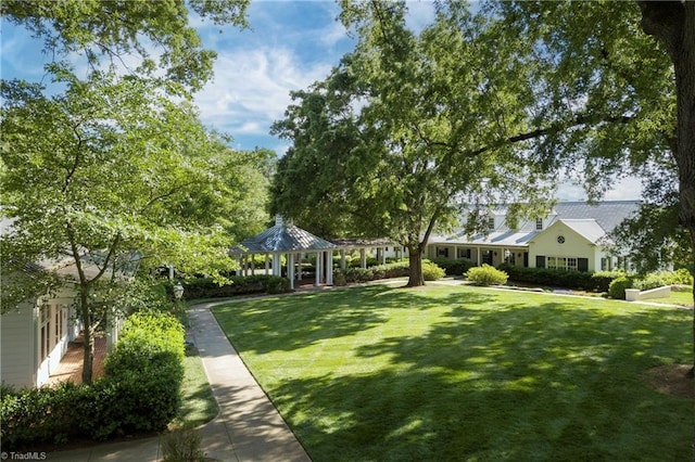 view of yard with a gazebo