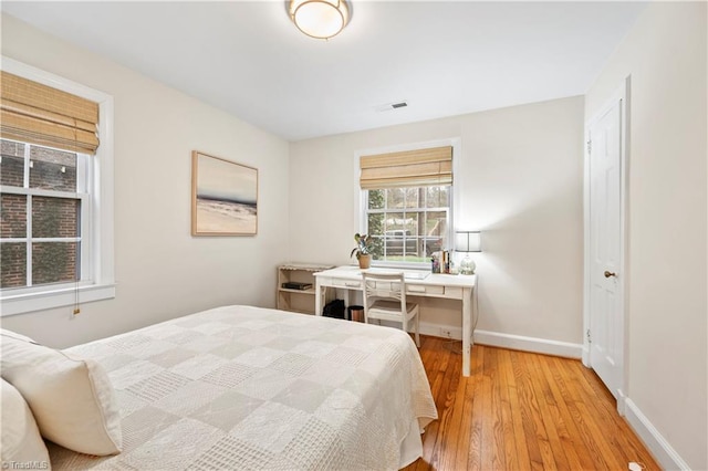 bedroom with hardwood / wood-style floors