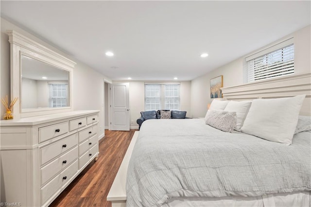 bedroom featuring dark hardwood / wood-style floors