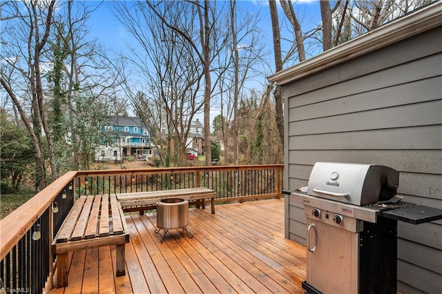 deck featuring area for grilling