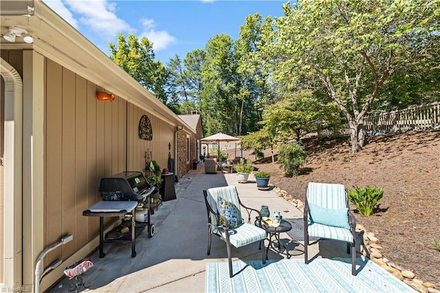 view of patio featuring grilling area