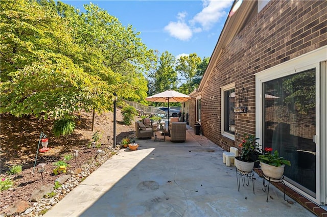 view of patio / terrace with an outdoor living space