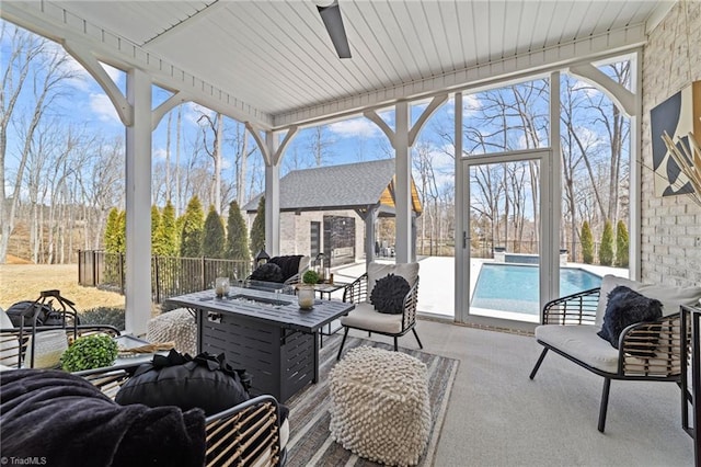 view of sunroom